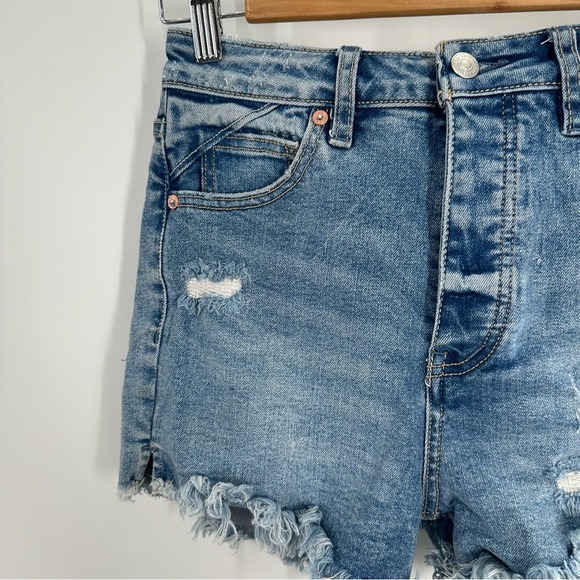 Free People We The Free CRVY Vintage High Rise Denim Jean Shorts - Picture 4 of 9